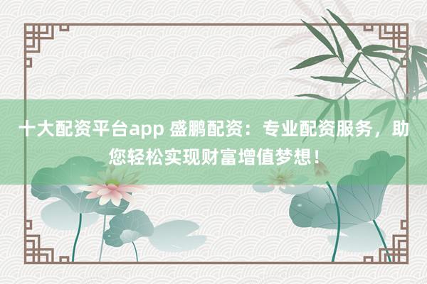 十大配资平台app 盛鹏配资：专业配资服务，助您轻松实现财富增值梦想！