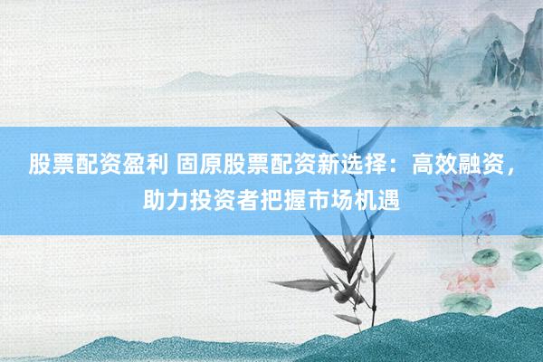 股票配资盈利 固原股票配资新选择：高效融资，助力投资者把握市场机遇
