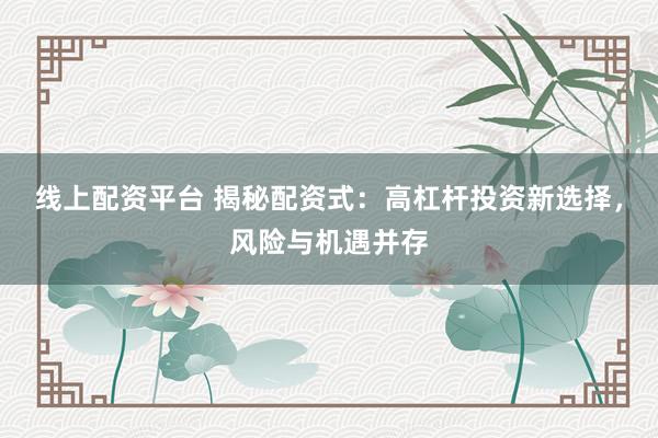 线上配资平台 揭秘配资式：高杠杆投资新选择，风险与机遇并存