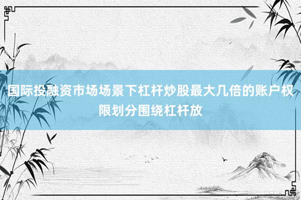 国际投融资市场场景下杠杆炒股最大几倍的账户权限划分围绕杠杆放