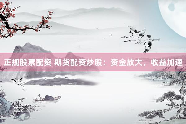 正规股票配资 期货配资炒股：资金放大，收益加速