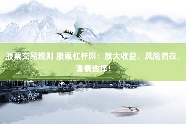 股票交易规则 股票杠杆网：放大收益，风险同在，谨慎选择！